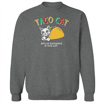 Junior's Taco Cat Graphic Fleece Sweatshirt