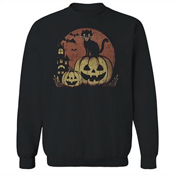Junior's Vintage Halloween Night Graphic Fleece Sweatshirt