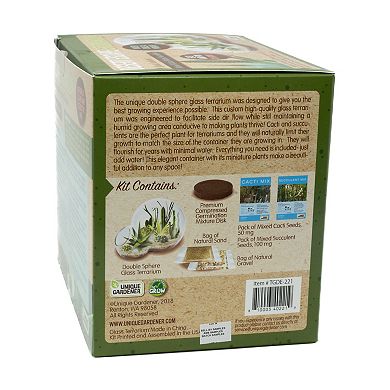 Unique Gardener Double Sphere Glass Terrarium Desert Escape Growarium