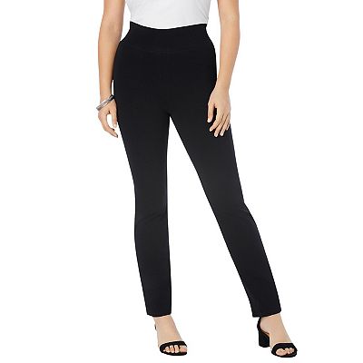 Roaman's Women's Plus Size Petite Essential Stretch Yoga Pant
