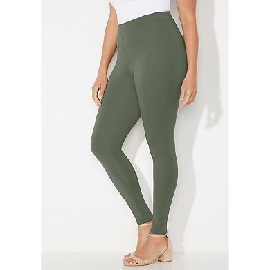 Catherines Women's Plus Size Petite Ultra-Knit Ponte Legging