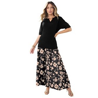 Roaman's Women's Plus Size Ultrasmooth Fabric Maxi Skirt