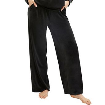ellos Women's Plus Size Wide Leg Velour Lounge Pants