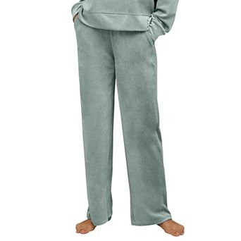 ellos Women's Plus Size Wide Leg Velour Lounge Pants