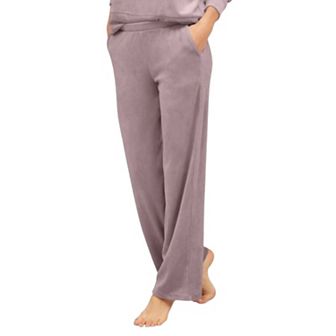 ellos Women's Plus Size Wide Leg Velour Lounge Pants