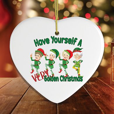 Have Yourself a Very Golden Christmas Ornament, Heart
