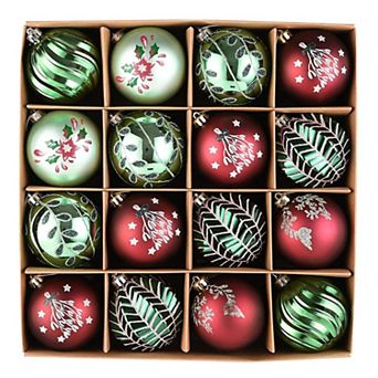 Chic Christmas Decor Ornament Ball Bundle, 16 pc Natural World Bauble Set