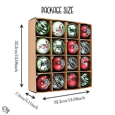 Chic Christmas Decor Ornament Ball Bundle, 16 Piece Natural World Bauble Set