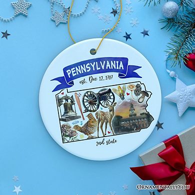 Artistic Pennsylvania State Themes and Landmarks Christmas Ornament