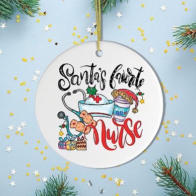 Santa’s Favorite Nurse Christmas Ornament