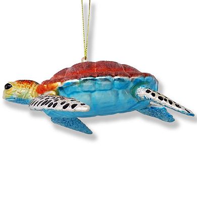 Sea Turtle Glass Christmas Ornament