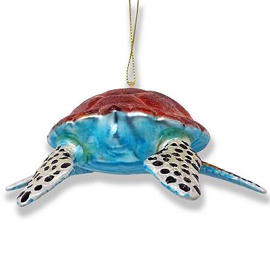 Sea Turtle Glass Christmas Ornament