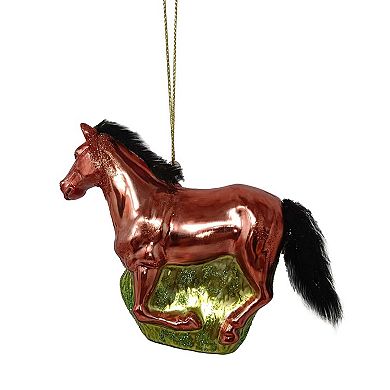 American Quarter Horse Glass Christmas Ornament, Equestrian Gift