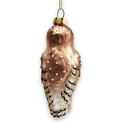 Classic Barn Owl Glass Christmas Ornament