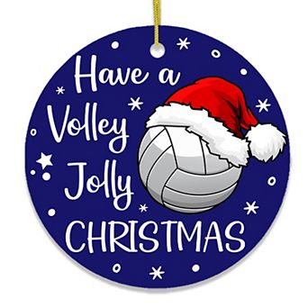 Have a Volley Jolly Christmas Volleyball Ornament
