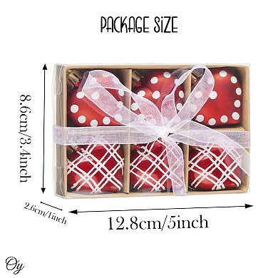 Cute and Glamorous Heart Shaped Christmas Ornament Set, 6 Shatterproof Love Baubles