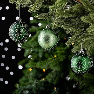 Enchanting Subtle Nature Ornament Bundle, Set of 6 Pine Green, Light Green, Mint Green, Pink and Red