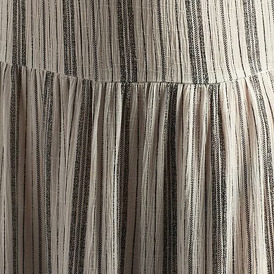 Women's AB Studio Sleeveless V-Neck Stripe Tiered Maxi Dress