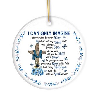 Inspirational Jesus Religious Quote and Cross Ornament