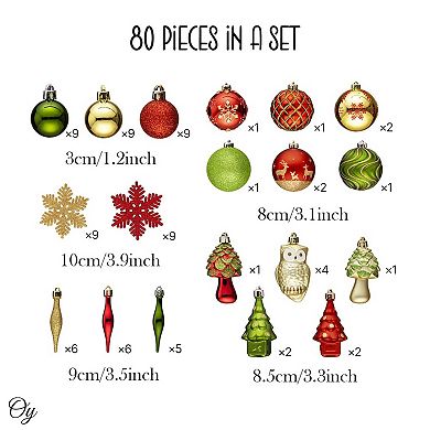 Super Large Enchanted Christmas Forest Ornament Bundle, Set of 80 Snowflakes, Icicles, and Trees