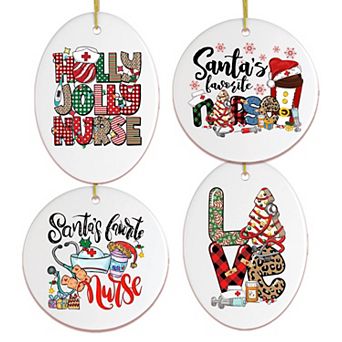 Santa's Favorite Nurse Christmas Ornament Bundle Set of Four