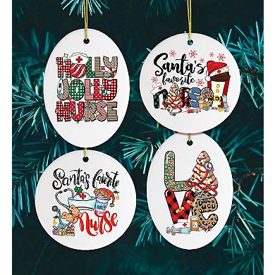 Santa's Favorite Nurse Christmas Ornament Bundle Set of Four