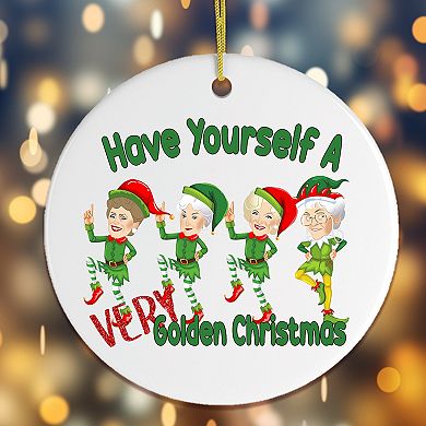 Have Yourself a Very Golden Christmas Ornament, Circle