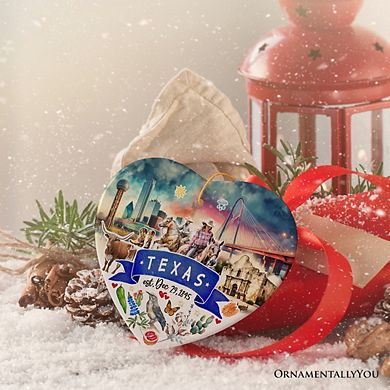 Artistic Texas State Themes and Landmarks Christmas Ornament