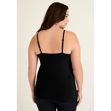 June + Vie Women's Plus Size Lace-Trim Bra Cami