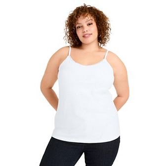 June + Vie Women's Plus Size Lace-Trim Bra Cami