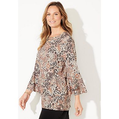 Catherines Women's Plus Size Dream Drape Bell Sleeve Top