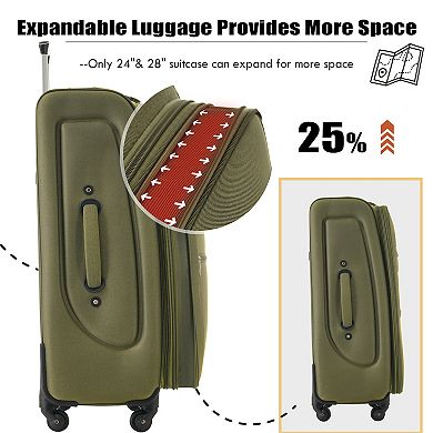 Merax Softside Luggage Expandable 3 Piece Set Suitcase with Duffel Bag