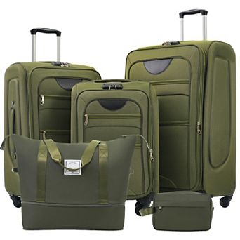 Merax Softside Luggage Expandable 3 pc Set Suitcase with Duffel Bag