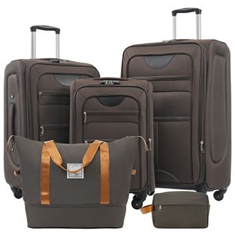 Merax Softside Luggage Expandable 3 pc Set Suitcase with Duffel Bag