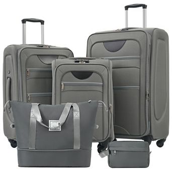 Merax Softside Luggage Expandable 3 pc Set Suitcase with Duffel Bag