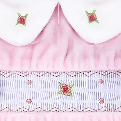 Baby Girls Smocked Velour Footie