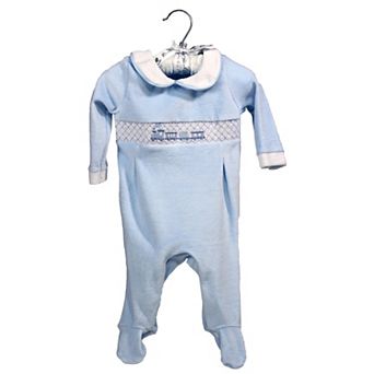 Baby Boys Smocked Velour Footie