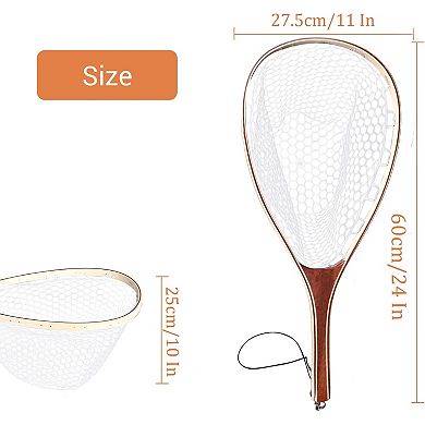Fishing Net for Trout, Fly Fishing Net with Soft Rubber Mesh