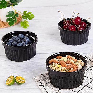 8 oz Ramekins Bowls, Tiny Ramekins Dip Bowl Porcelain Souffle Dish Set of 8
