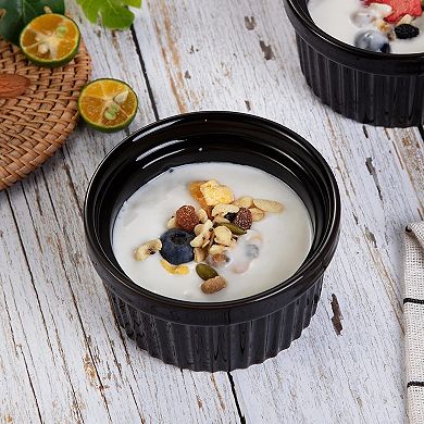 8 oz Ramekins Bowls, Tiny Ramekins Dip Bowl Porcelain Souffle Dish Set of 8