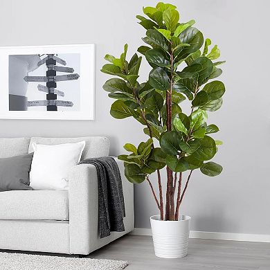 Artificial Fiddle Leaf Fig Tree, for Indoor Outdoor Home Office Living Room Bedroom Decor