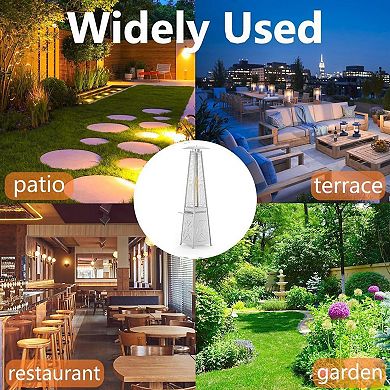 48,000BTU Pyramid Shaped Freestanding Heater, Outdoor Gas Patio Heate for Garden Patio Terrace