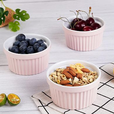 8 oz Ramekins Bowls, Tiny Ramekins Dip Bowl Porcelain Souffle Dish Set of 8