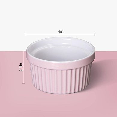 8 oz Ramekins Bowls, Tiny Ramekins Dip Bowl Porcelain Souffle Dish Set of 8