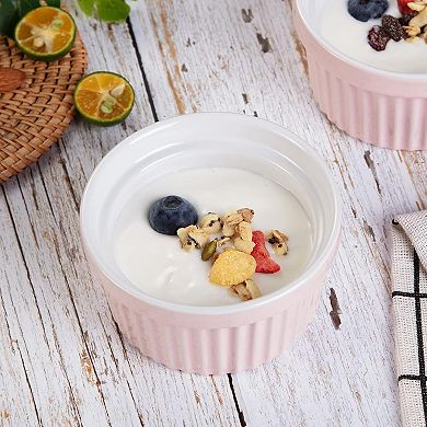 8 oz Ramekins Bowls, Tiny Ramekins Dip Bowl Porcelain Souffle Dish Set of 8