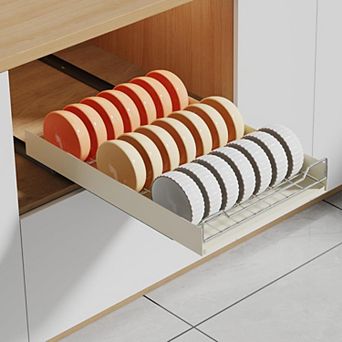 Pull Out Bowl Rack, Cabinet Organizers for Kitchen Under Sink