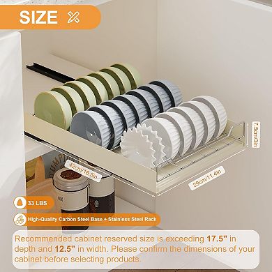 Pull Out Bowl Rack, Cabinet Organizers for Kitchen Under Sink
