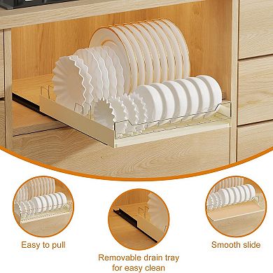 Pull Out Bowl Rack, Cabinet Organizers for Kitchen Under Sink