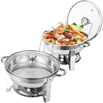 2 Pack Chafing Dish Buffet Set, 5-qt Stainless Steel Chafer for Parties Wedding Banquet