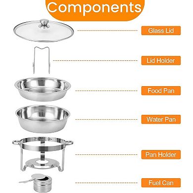 2 Pack Chafing Dish Buffet Set, 5QT Stainless Steel Chafer for Parties Wedding Banquet